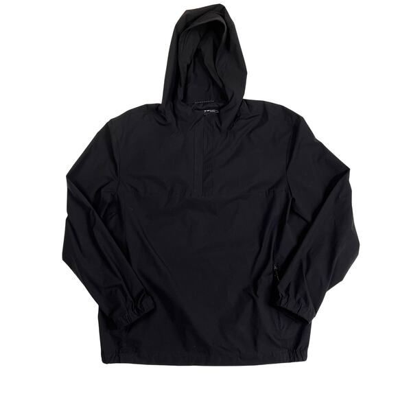 Banana Republic BR Standard Windbreaker Mens Medium Black Lightweight Pullover - Picture 1 of 6